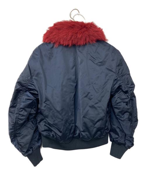 COACH（コーチ）COACH (コーチ) ボア襟付MA-1ジャケット ネイビー サイズ:Mの古着・服飾アイテム