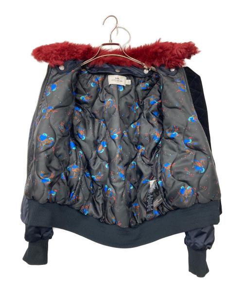 COACH（コーチ）COACH (コーチ) ボア襟付MA-1ジャケット ネイビー サイズ:Mの古着・服飾アイテム
