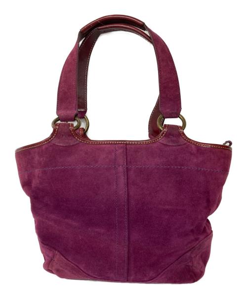 COACH（コーチ）COACH (コーチ) スウェードハンドバッグ パープルの古着・服飾アイテム