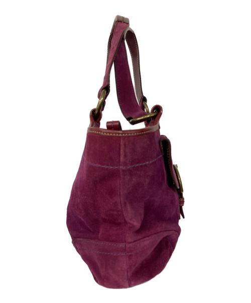 COACH（コーチ）COACH (コーチ) スウェードハンドバッグ パープルの古着・服飾アイテム