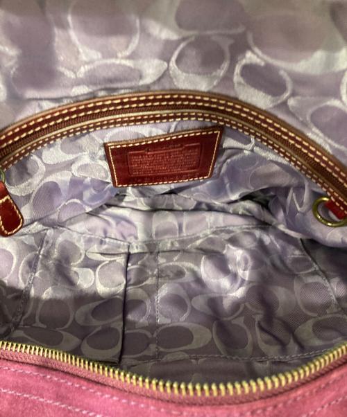 COACH（コーチ）COACH (コーチ) スウェードハンドバッグ パープルの古着・服飾アイテム