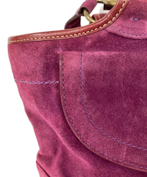 COACH（コーチ）COACH (コーチ) スウェードハンドバッグ パープルの古着・服飾アイテム