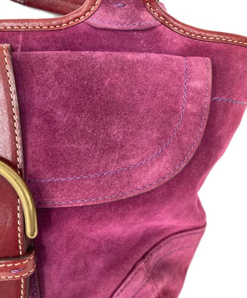 COACH（コーチ）COACH (コーチ) スウェードハンドバッグ パープルの古着・服飾アイテム