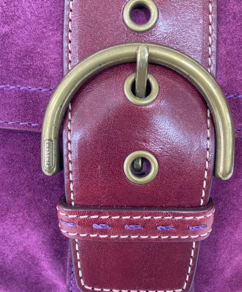 COACH（コーチ）COACH (コーチ) スウェードハンドバッグ パープルの古着・服飾アイテム