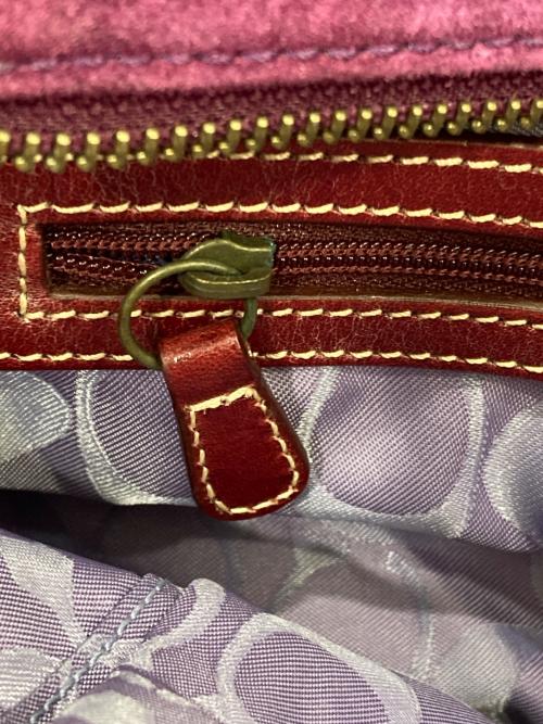 COACH（コーチ）COACH (コーチ) スウェードハンドバッグ パープルの古着・服飾アイテム