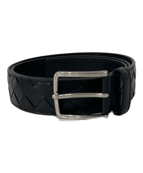 BOTTEGA VENETA（ボッテガベネタ）BOTTEGA VENETA (ボッテガベネタ) イントレチャートレザーベルト ブラック サイズ:95CMの古着・服飾アイテム