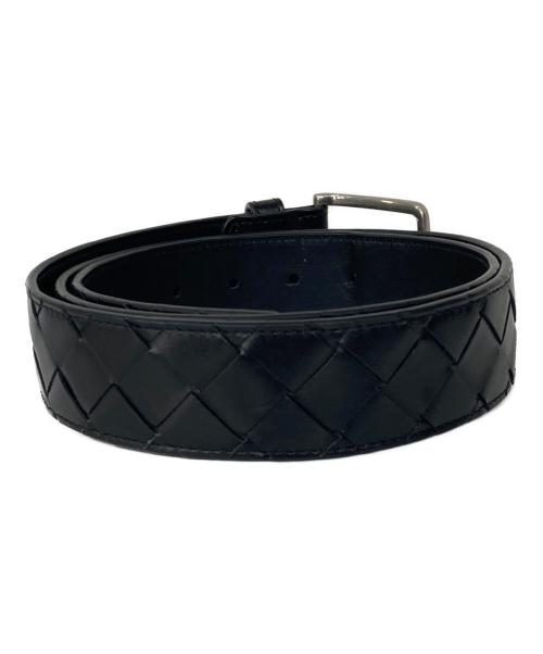 BOTTEGA VENETA（ボッテガベネタ）BOTTEGA VENETA (ボッテガベネタ) イントレチャートレザーベルト ブラック サイズ:95CMの古着・服飾アイテム