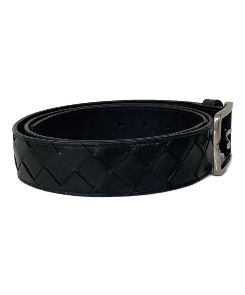 BOTTEGA VENETA（ボッテガベネタ）BOTTEGA VENETA (ボッテガベネタ) イントレチャートレザーベルト ブラック サイズ:95CMの古着・服飾アイテム