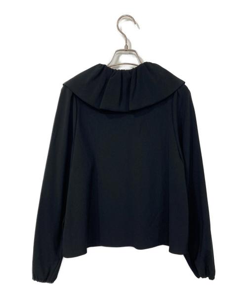 Demi-Luxe Beams（デミルクス ビームス）Demi-Luxe Beams (デミルクス ビームス) フリルカラーブラウス ブラック サイズ:36の古着・服飾アイテム
