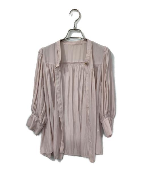 NOLLEY'S（ノーリーズ）NOLLEY'S (ノーリーズ) 5分袖ギャザーブラウス ピンク サイズ:38の古着・服飾アイテム