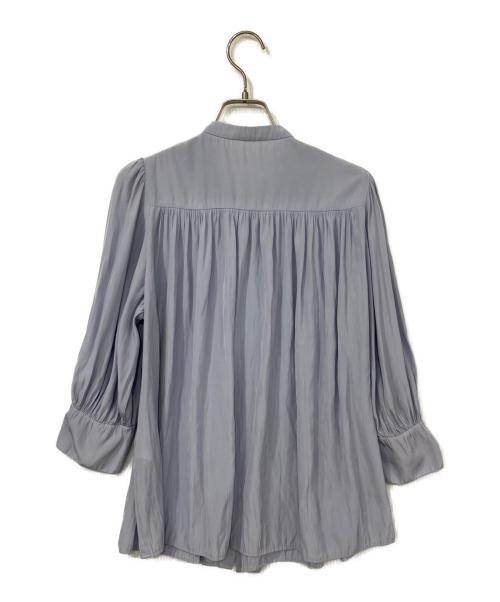 NOLLEY'S（ノーリーズ）NOLLEY'S (ノーリーズ) 5分袖ギャザーブラウス ブルー サイズ:38の古着・服飾アイテム