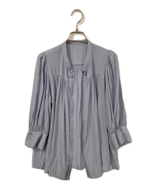 NOLLEY'S（ノーリーズ）NOLLEY'S (ノーリーズ) 5分袖ギャザーブラウス ブルー サイズ:38の古着・服飾アイテム