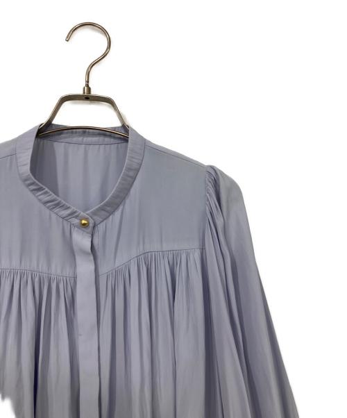 NOLLEY'S（ノーリーズ）NOLLEY'S (ノーリーズ) 5分袖ギャザーブラウス ブルー サイズ:38の古着・服飾アイテム