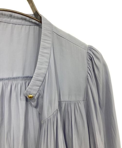 NOLLEY'S（ノーリーズ）NOLLEY'S (ノーリーズ) 5分袖ギャザーブラウス ブルー サイズ:38の古着・服飾アイテム