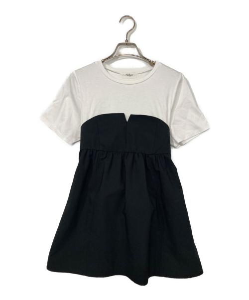 NOLLEY'S（ノーリーズ）NOLLEY'S (ノーリーズ) ビスチェ風コンビTシャツ ホワイト×ブラック サイズ:38の古着・服飾アイテム