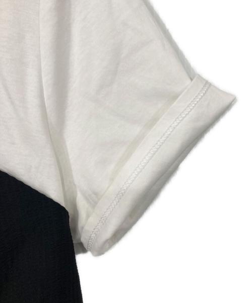 NOLLEY'S（ノーリーズ）NOLLEY'S (ノーリーズ) ビスチェ風コンビTシャツ ホワイト×ブラック サイズ:38の古着・服飾アイテム