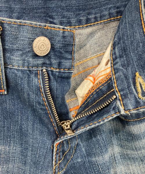 TRUE RELIGION（トゥルー レリジョン）TRUE RELIGION (トゥルー レリジョン) JOEYダメージ加工フレアデニムパンツ インディゴ サイズ:W28×L33の古着・服飾アイテム