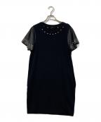 DIESELディーゼル）の古着「D-Rebe/袖レザースタッズワンピース」｜ブラック