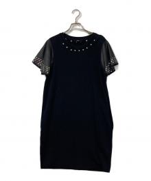 DIESEL（ディーゼル）の古着「D-Rebe/袖レザースタッズワンピース」｜ブラック