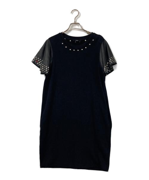 DIESEL（ディーゼル）DIESEL (ディーゼル) D-Rebe/袖レザースタッズワンピース ブラック サイズ:表記なしの古着・服飾アイテム