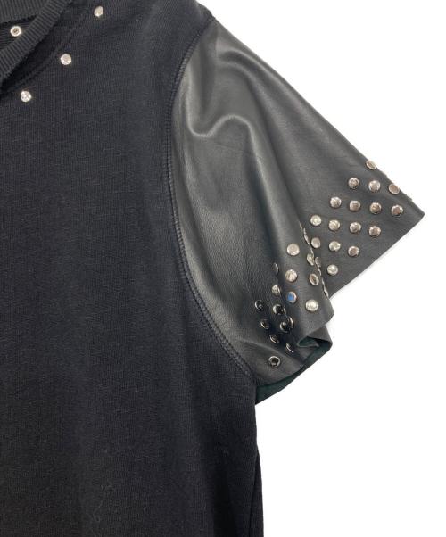 DIESEL（ディーゼル）DIESEL (ディーゼル) D-Rebe/袖レザースタッズワンピース ブラック サイズ:表記なしの古着・服飾アイテム