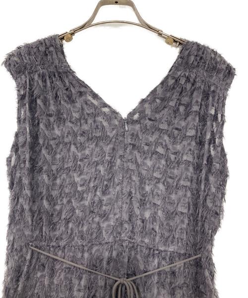 FRAY ID（フレイ アイディー）FRAY ID (フレイ アイディー) フリンジジャガードカシュクールワンピース グレー サイズ:1の古着・服飾アイテム