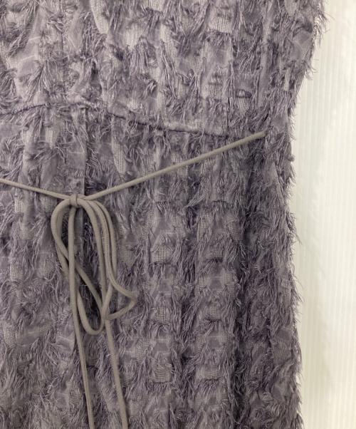 FRAY ID（フレイ アイディー）FRAY ID (フレイ アイディー) フリンジジャガードカシュクールワンピース グレー サイズ:1の古着・服飾アイテム