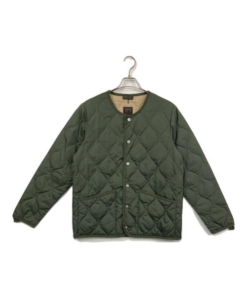 TAION（タイオン）TAION (タイオン) ミリタリー クルーネック ダウンジャケット グリーン サイズ:Lの古着・服飾アイテム