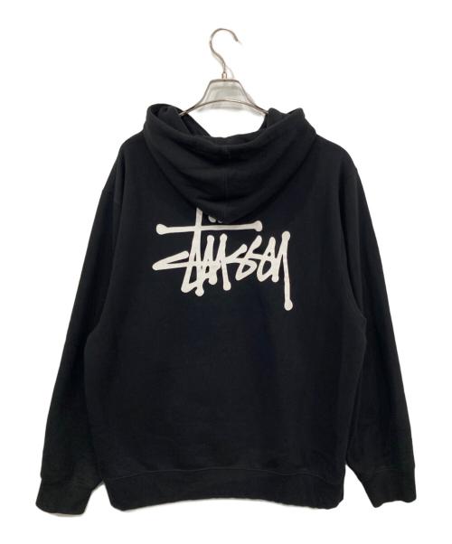 stussy（ステューシー）stussy (ステューシー) 裏起毛ロゴフーディ ブラック サイズ:XLの古着・服飾アイテム