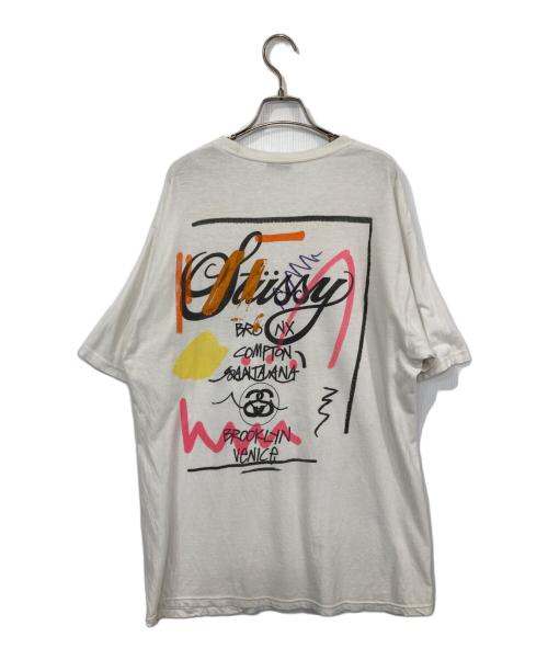 stussy（ステューシー）stussy (ステューシー) プリントTシャツ ホワイト サイズ:Lの古着・服飾アイテム
