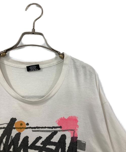 stussy（ステューシー）stussy (ステューシー) プリントTシャツ ホワイト サイズ:Lの古着・服飾アイテム
