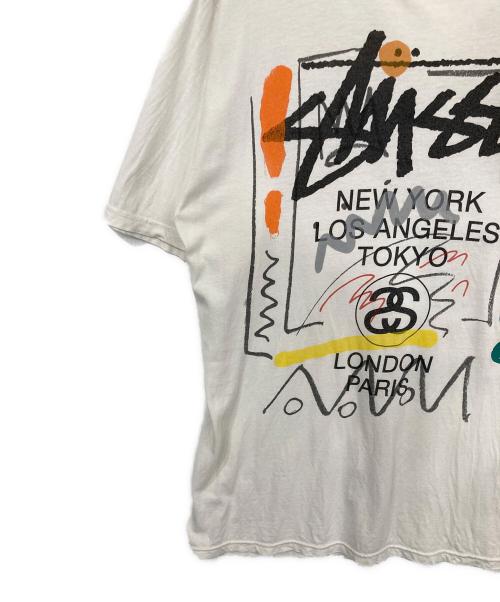 stussy（ステューシー）stussy (ステューシー) プリントTシャツ ホワイト サイズ:Lの古着・服飾アイテム