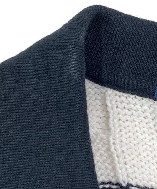 POLO RALPH LAUREN（ポロ・ラルフローレン）POLO RALPH LAUREN (ポロ・ラルフローレン) ケーブルニットポロシャツ ホワイト×ブラック サイズ:XSの古着・服飾アイテム
