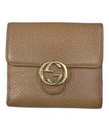 GUCCI（グッチ）の古着「インターロッキングG Wホック コンパクト財布」｜ベージュ