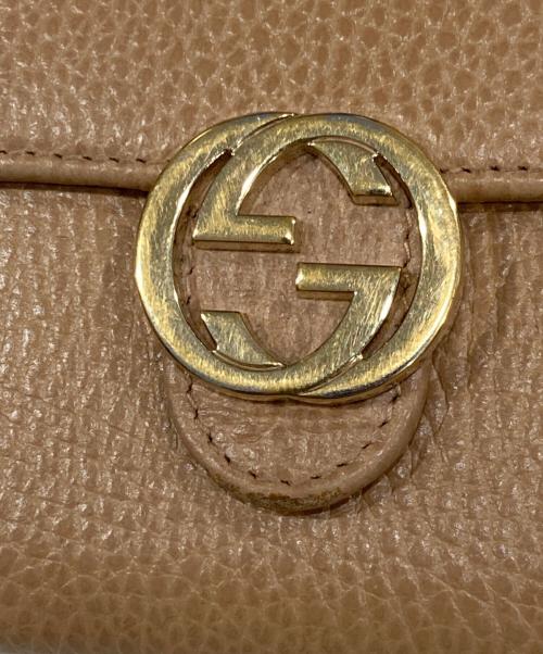 GUCCI（グッチ）GUCCI (グッチ) インターロッキングG Wホック コンパクト財布 ベージュの古着・服飾アイテム