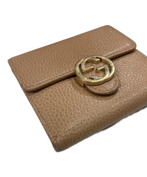 GUCCI（グッチ）GUCCI (グッチ) インターロッキングG Wホック コンパクト財布 ベージュの古着・服飾アイテム