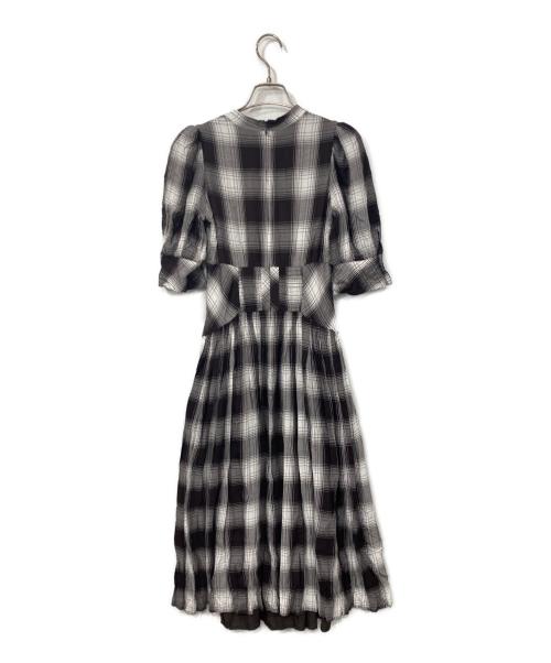 HER LIP TO（ハーリップトゥ）HER LIP TO (ハーリップトゥ) Chelsea Checked Tie Dress ブラウン×グレー サイズ:Sの古着・服飾アイテム