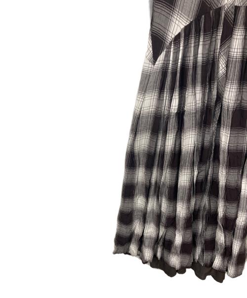 HER LIP TO（ハーリップトゥ）HER LIP TO (ハーリップトゥ) Chelsea Checked Tie Dress ブラウン×グレー サイズ:Sの古着・服飾アイテム