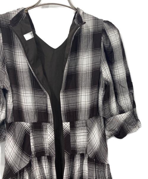HER LIP TO（ハーリップトゥ）HER LIP TO (ハーリップトゥ) Chelsea Checked Tie Dress ブラウン×グレー サイズ:Sの古着・服飾アイテム