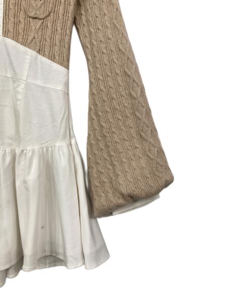 ANDMARY（アンドマリー）ANDMARY (アンドマリー) Tess blouse mini dress ブラウン×ホワイト サイズ:FREEの古着・服飾アイテム