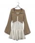 ANDMARY（アンドマリー）の古着「Tess blouse mini dress」｜ブラウン×ホワイト