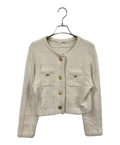 Snidel（スナイデル）Snidel (スナイデル) ツイードニットジャケット アイボリー サイズ:Fの古着・服飾アイテム