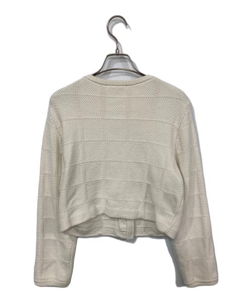 Snidel（スナイデル）Snidel (スナイデル) ツイードニットジャケット アイボリー サイズ:Fの古着・服飾アイテム