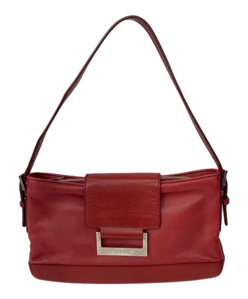 LOEWE（ロエベ）LOEWE (ロエベ) レザーセミショルダーバッグ レッドの古着・服飾アイテム