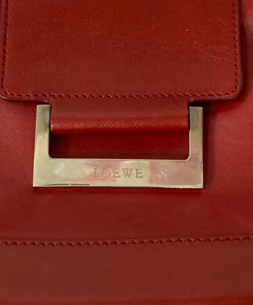LOEWE（ロエベ）LOEWE (ロエベ) レザーセミショルダーバッグ レッドの古着・服飾アイテム