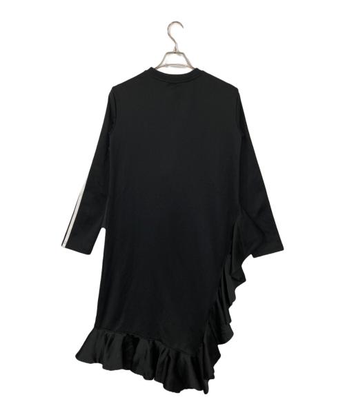 adidas（アディダス）adidas (アディダス) ×J Koo (ジェイクー) アシンメトリーフリルドレス ブラック サイズ:Mの古着・服飾アイテム