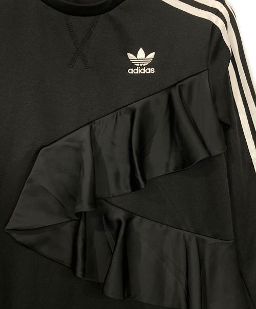 adidas（アディダス）adidas (アディダス) ×J Koo (ジェイクー) アシンメトリーフリルドレス ブラック サイズ:Mの古着・服飾アイテム