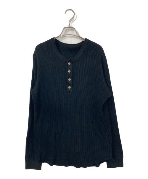 Urig（ウーリッヒ）urig (ウーリッヒ) ヘンリーネック サーマルロングスリーブTシャツ ブラック サイズ:2の古着・服飾アイテム