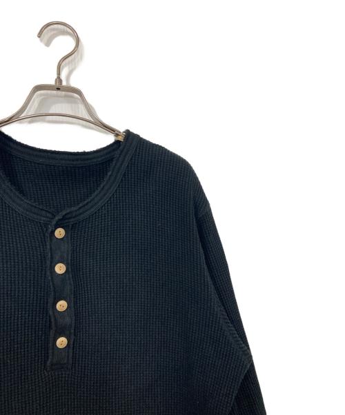 Urig（ウーリッヒ）urig (ウーリッヒ) ヘンリーネック サーマルロングスリーブTシャツ ブラック サイズ:2の古着・服飾アイテム