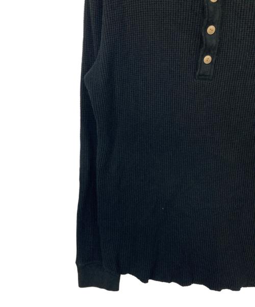 Urig（ウーリッヒ）urig (ウーリッヒ) ヘンリーネック サーマルロングスリーブTシャツ ブラック サイズ:2の古着・服飾アイテム